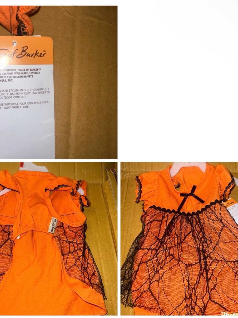 Orange Spiderweb Halloween Dog dress Costume